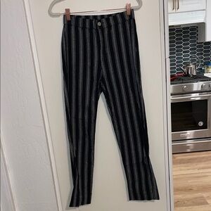 Brandy Melville Black & White Stripe Cotton Pants with Elastic Waist | OS